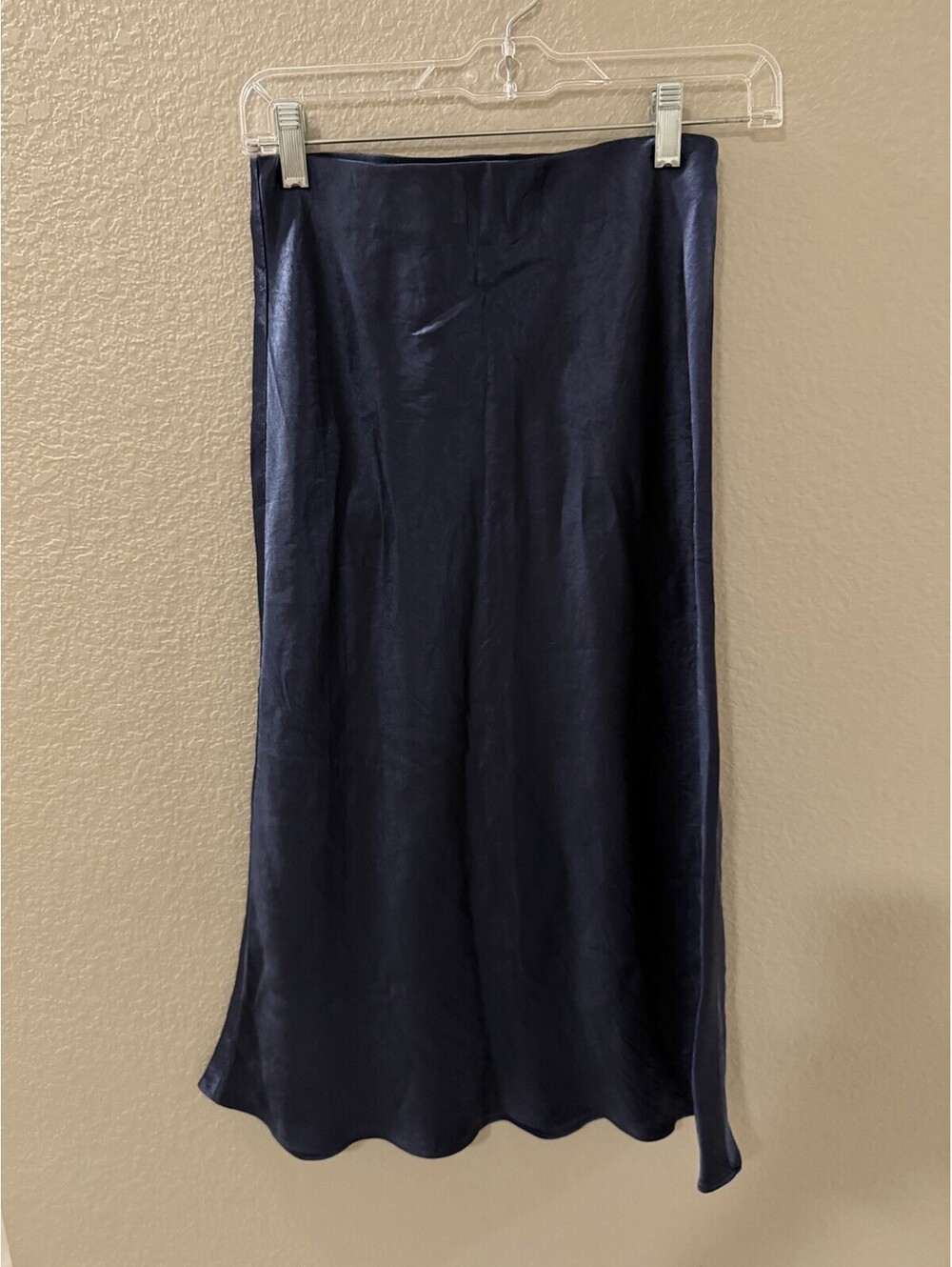 Babaton Aritzia Navy Satin Skirt